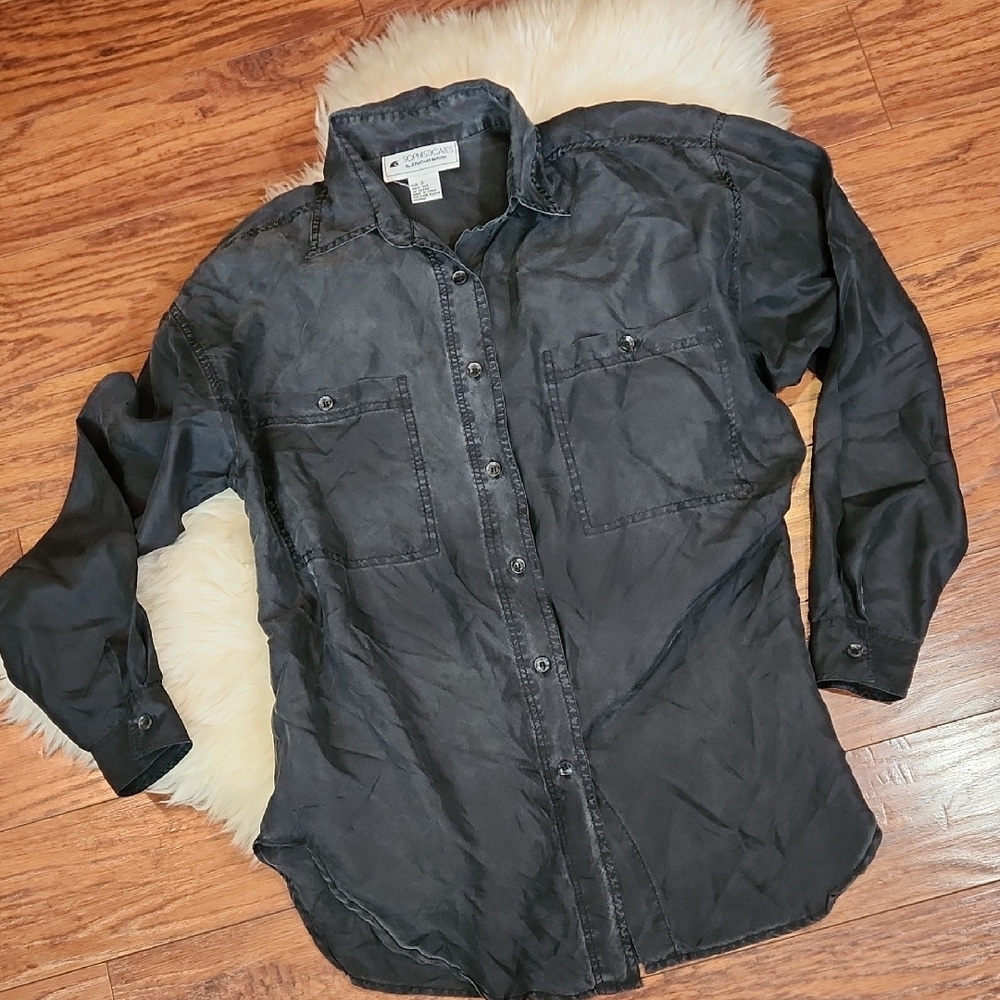 Sophisticates By Jonathan Martin 100% Black Silk Blouse